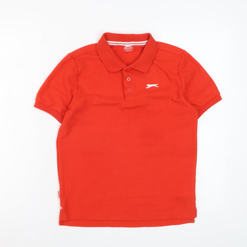Slazenger Boys Red Polo Shirt 11-12 Years Classic Short Sleeve Sportswear