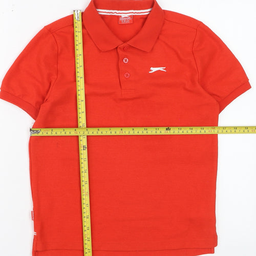 Slazenger Boys Red Polo Shirt 11-12 Years Classic Short Sleeve Sportswear