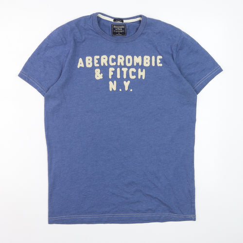 Abercrombie & Fitch Men's Blue Graphic Muscle Fit T-Shirt Size M