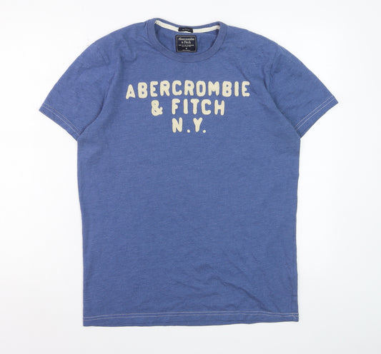 Abercrombie & Fitch Men's Blue Graphic Muscle Fit T-Shirt Size M