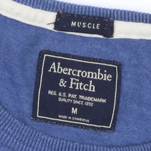 Abercrombie & Fitch Men's Blue Graphic Muscle Fit T-Shirt Size M