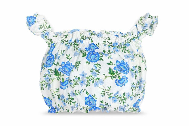 Topshop Women’s White Floral Cropped Off Shoulder Blouse Size 10