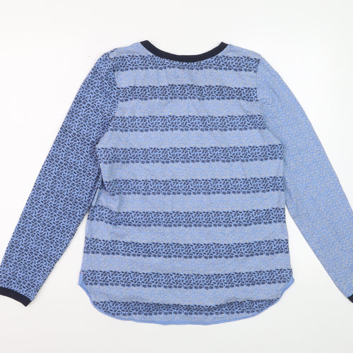 White Stuff Womens Blue Striped Long Sleeve Jersey T-Shirt Size 12
