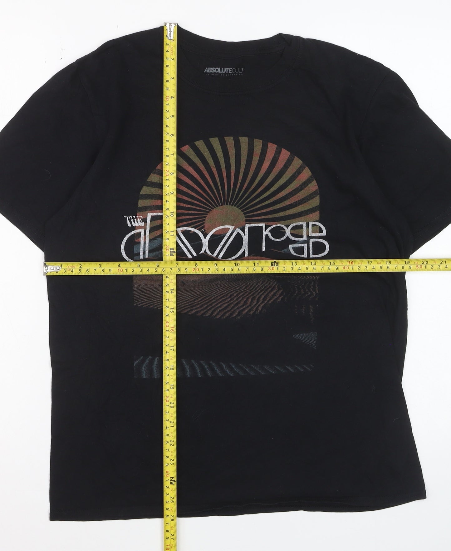 Absolute Cult Men's Black The Doors Graphic Band T-Shirt - Size M