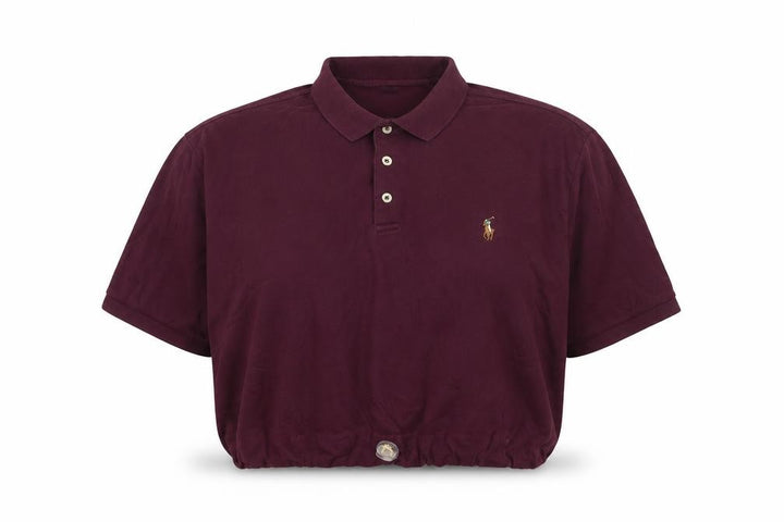 Ralph Lauren Women's Purple 2XL Slim Fit Cropped Polo Shirt