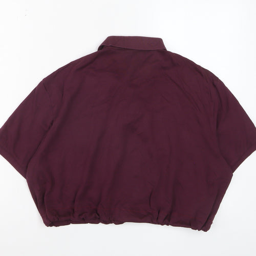 Ralph Lauren Women's Purple 2XL Slim Fit Cropped Polo Shirt