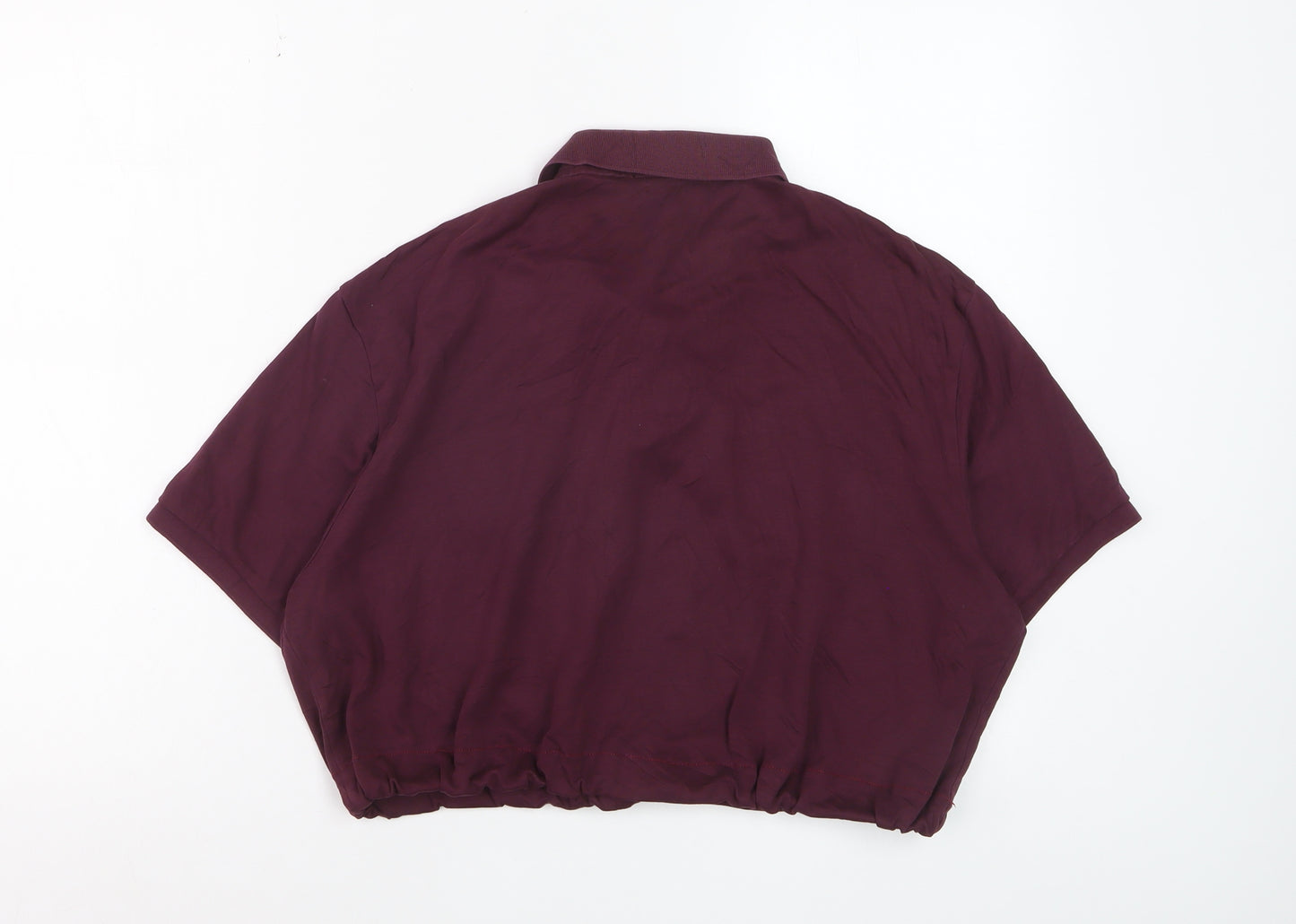 Ralph Lauren Women's Purple 2XL Slim Fit Cropped Polo Shirt