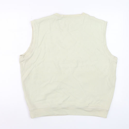 Pringle Men’s Beige V-Neck Sleeveless Cotton Vest Sweatshirt Size M