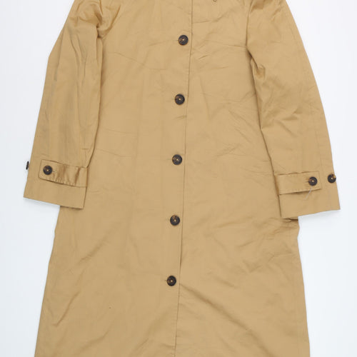 Marks and Spencer Womens Beige Long Trench Coat Size 12 Cotton Blend