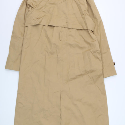 Marks and Spencer Womens Beige Long Trench Coat Size 12 Cotton Blend