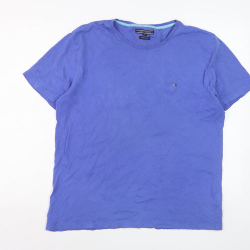 Tommy Hilfiger Men's Blue XL Organic Cotton Crew Neck T-Shirt