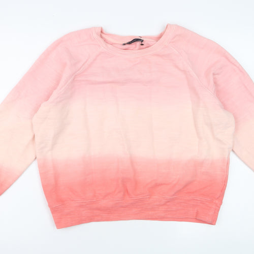 Marks and Spencer Women Pink Ombre Cotton Pullover Sweatshirt Size 16