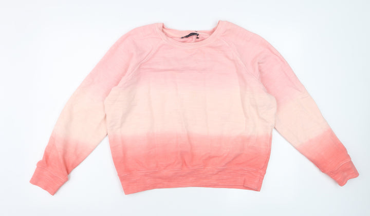 Marks and Spencer Women Pink Ombre Cotton Pullover Sweatshirt Size 16