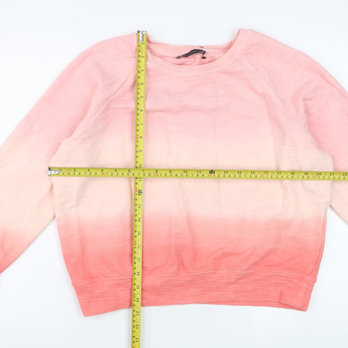 Marks and Spencer Women Pink Ombre Cotton Pullover Sweatshirt Size 16