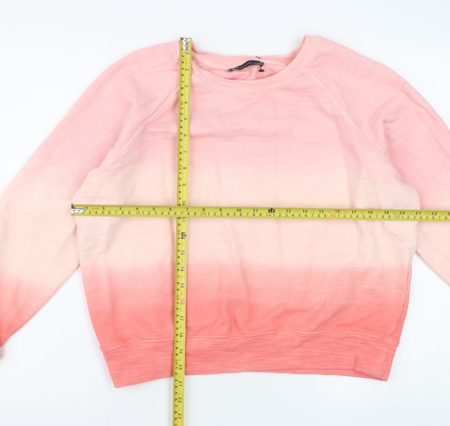 Marks and Spencer Women Pink Ombre Cotton Pullover Sweatshirt Size 16