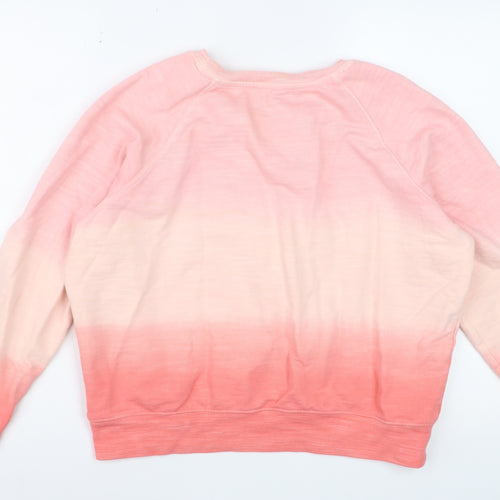 Marks and Spencer Women Pink Ombre Cotton Pullover Sweatshirt Size 16