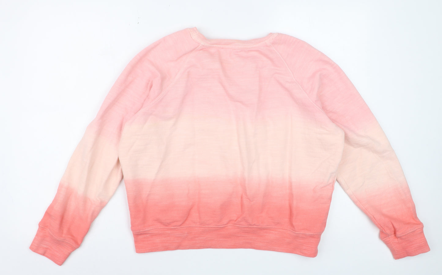 Marks and Spencer Women Pink Ombre Cotton Pullover Sweatshirt Size 16