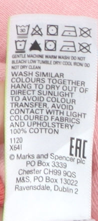 Marks and Spencer Women Pink Ombre Cotton Pullover Sweatshirt Size 16