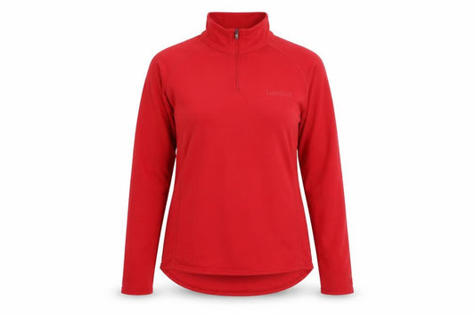 Wedze Women's Red Long Sleeve 1/4 Zip Activewear Top Size 12