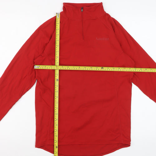 Wedze Women's Red Long Sleeve 1/4 Zip Activewear Top Size 12