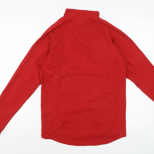 Wedze Women's Red Long Sleeve 1/4 Zip Activewear Top Size 12