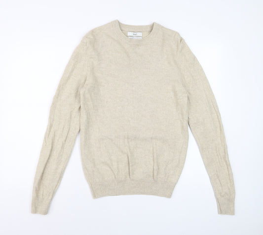 Marks and Spencer Women's Beige Lambswool Crew Neck Jumper Size S