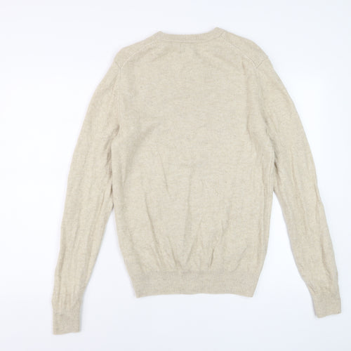 Marks and Spencer Women's Beige Lambswool Crew Neck Jumper Size S