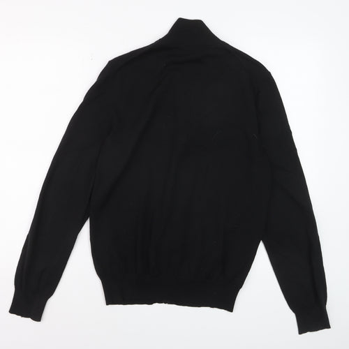 Hugo Boss Mens Black Wool Full Zip High Neck Jumper Size S