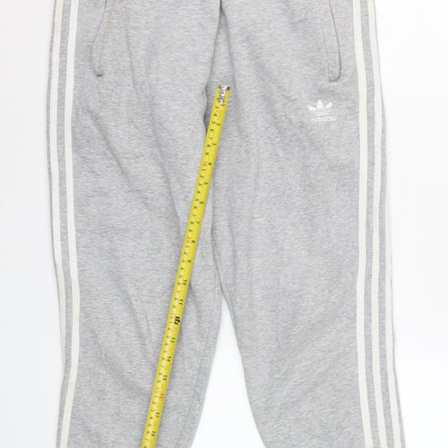 Adidas Women Grey Sweatpants M Joggers Cotton Blend Casual Sportswear