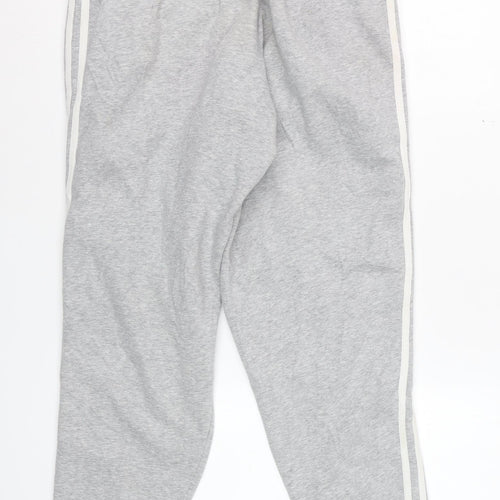 Adidas Women Grey Sweatpants M Joggers Cotton Blend Casual Sportswear