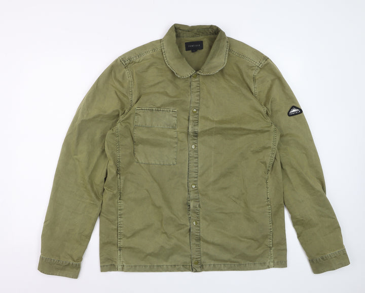 Penfield Men's Green Cotton Long Sleeve Button-Up Shirt M