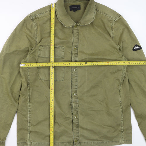 Penfield Men's Green Cotton Long Sleeve Button-Up Shirt M