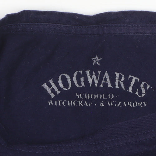 Harry Potter Womens Blue Hogwarts T-Shirt Small Short Sleeve