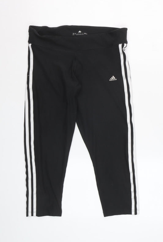Adidas Women Black Capri Leggings Size 12-14 Climalite