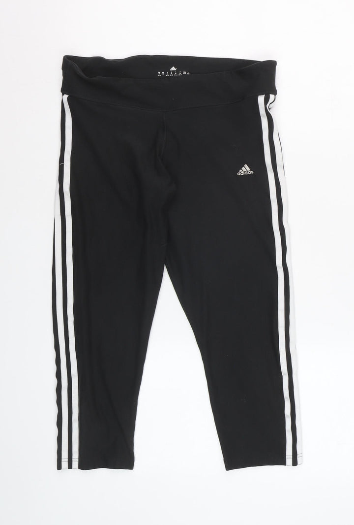 Adidas Women Black Capri Leggings Size 12-14 Climalite
