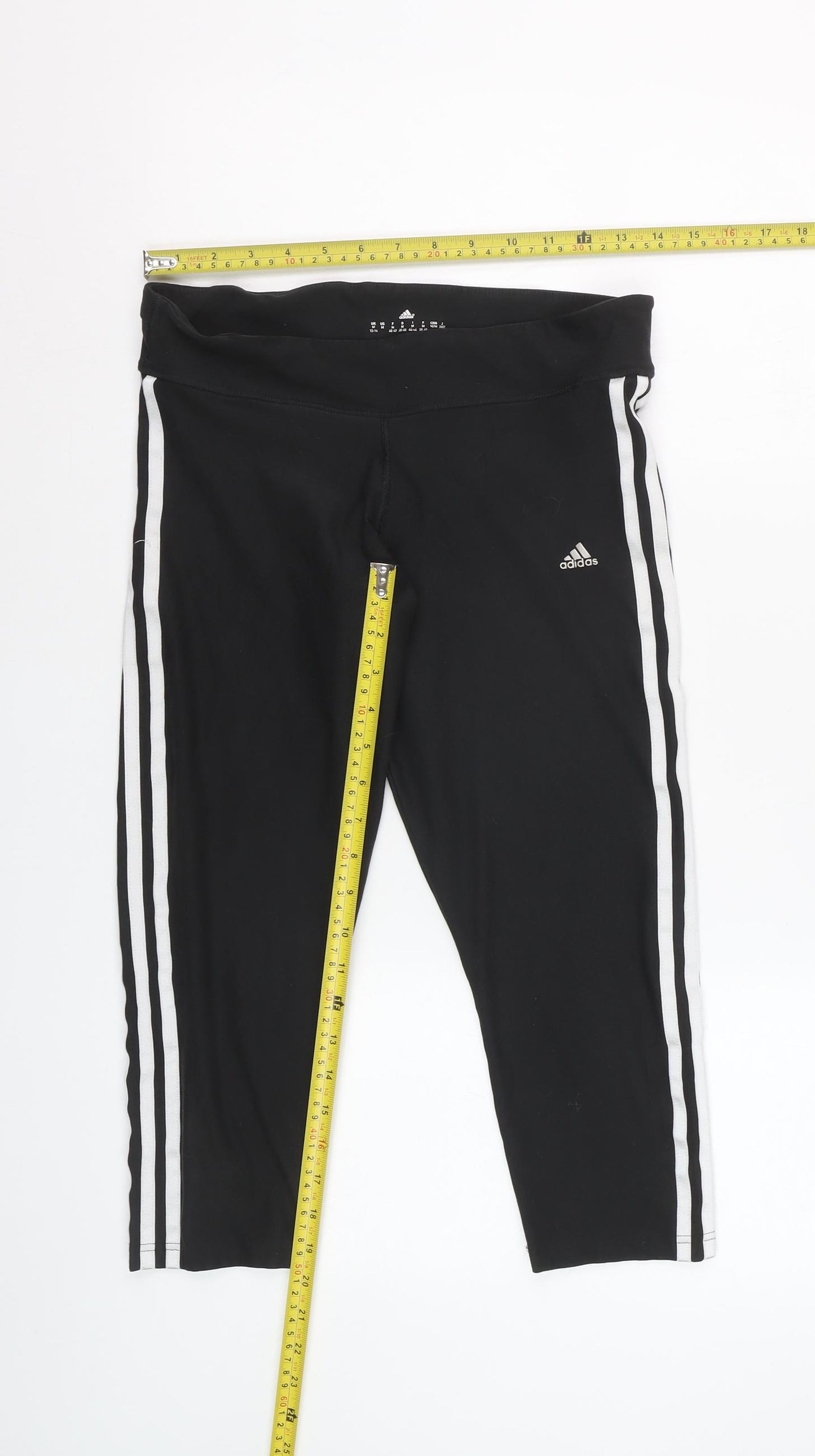 Adidas Women Black Capri Leggings Size 12-14 Climalite