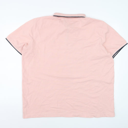 Very Man Men’s Pink 2XL Cotton Polo Shirt with Black Trim