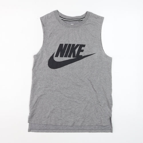 Nike Womens Grey Sleeveless Tank Top XS Basic Sportswear