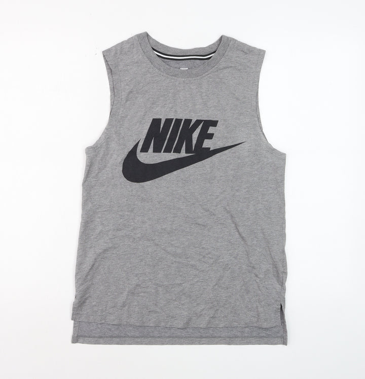 Nike Womens Grey Sleeveless Tank Top XS Basic Sportswear