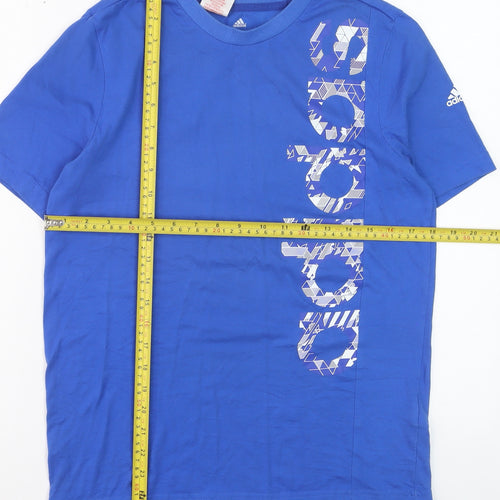 Adidas Boys Blue 13-14 Years Climalite Logo T-Shirt