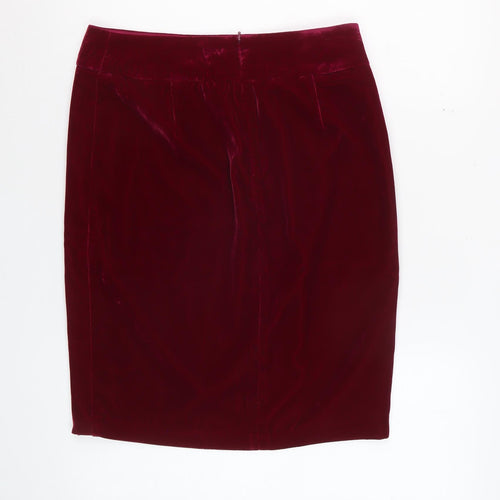 Dalia Collection Womens Red Velvet Wrap Skirt Size 8 Knee Length