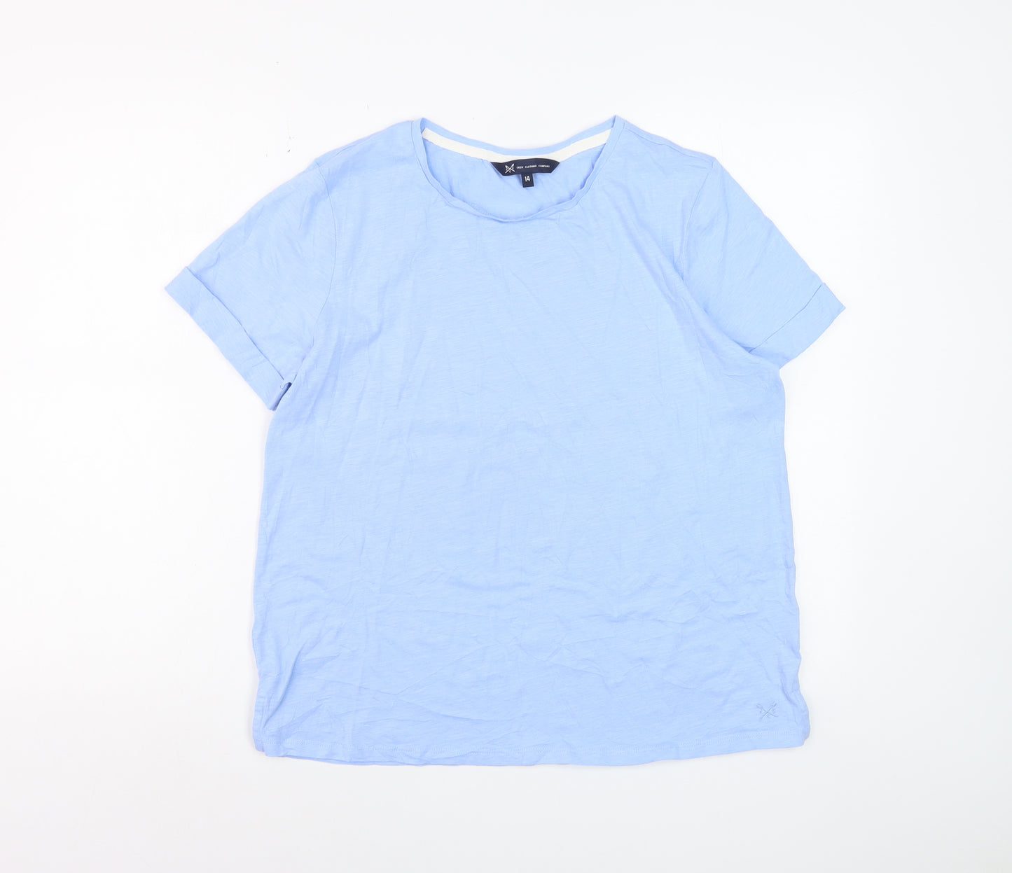 Crew Clothing Company Women Blue Size 14 Cotton T-Shirt