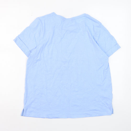 Crew Clothing Company Women Blue Size 14 Cotton T-Shirt