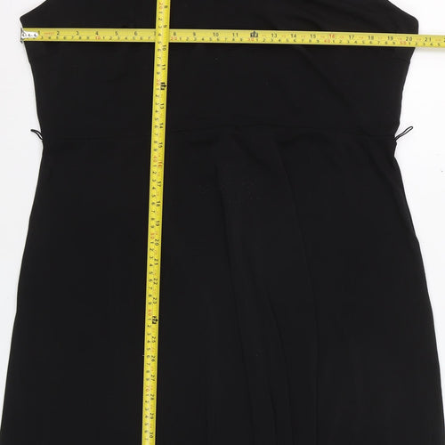 H&M Women’s Black Sleeveless Sheath Dress XL V-Neck Stretch Workwear