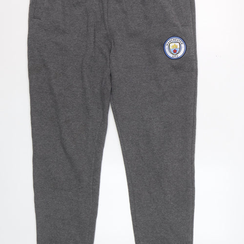 Manchester City Men Grey XL Jogger Trousers Fleece Lined