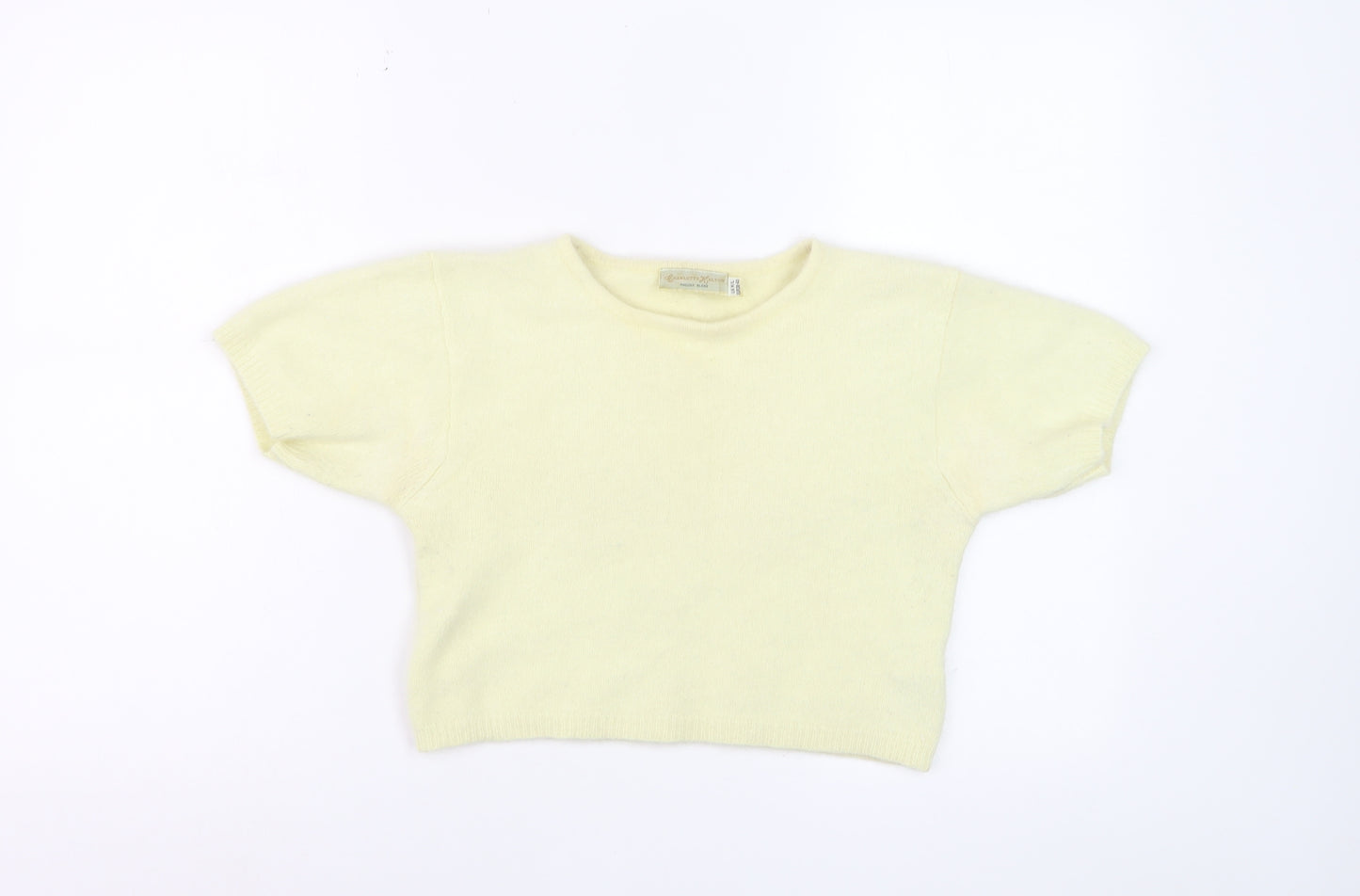 Charlotte Halton Women’s Ivory Angora Blend Cropped Knit Top M/L