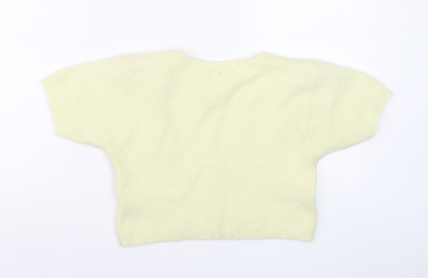 Charlotte Halton Women’s Ivory Angora Blend Cropped Knit Top M/L