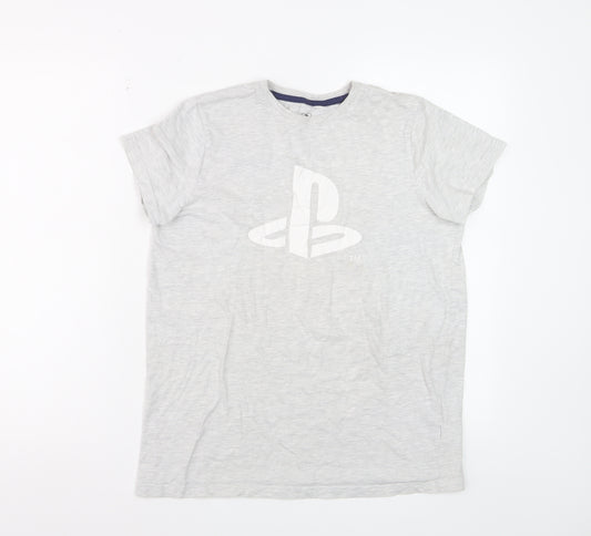 PlayStation Boys Grey 12-13 Years Logo Short Sleeve T-Shirt