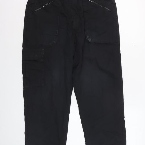 Chums Men's Black Cargo Trousers Size 32 Regular Fit