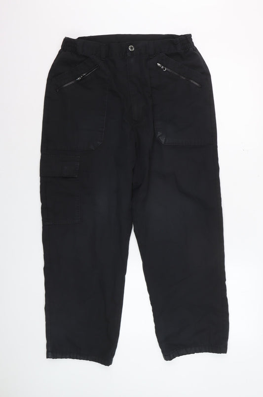 Chums Men's Black Cargo Trousers Size 32 Regular Fit
